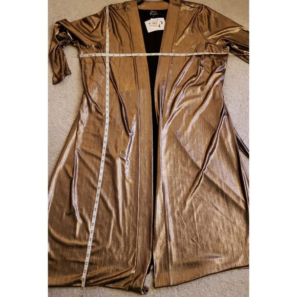 Nina Parker Bronze Metallic Duster Pants Coord Set Party Festive Holiday 2X NWT - Picture 13 of 15